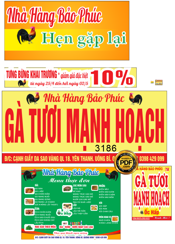Market nhà hàng Bảo Phúc - Gà tươi Mạnh Hoạch file Corel