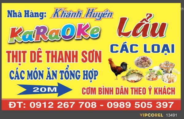 Biển quảng cáo Nhà hàng Khánh Huyền file corel