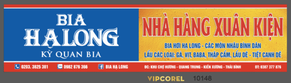 Biển QC nhà hàng Xuân Kiện - Bia hạ long