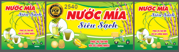 Market bảng biển Nước mía siêu sạch file CorelDRAW
