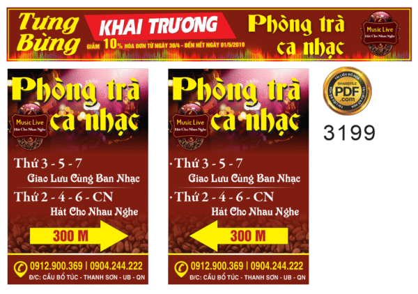 Market biển hiệu phòng trà ca nhạc - music live file Corel