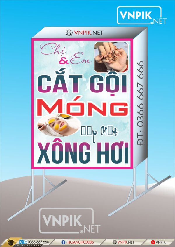 Mẫu biển vẫy cát gội, móng, đắp mặt, xông hơi