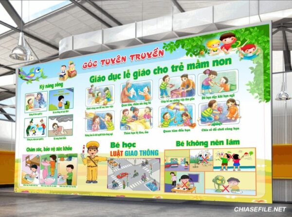 Mẫu biển Góc Tuyên Truyền Giáo Dục Mầm Non 1