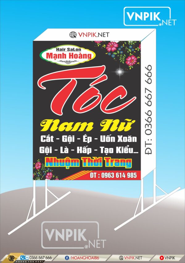 Mẫu biển quảng cáo Hair slon Mạnh Hoàng