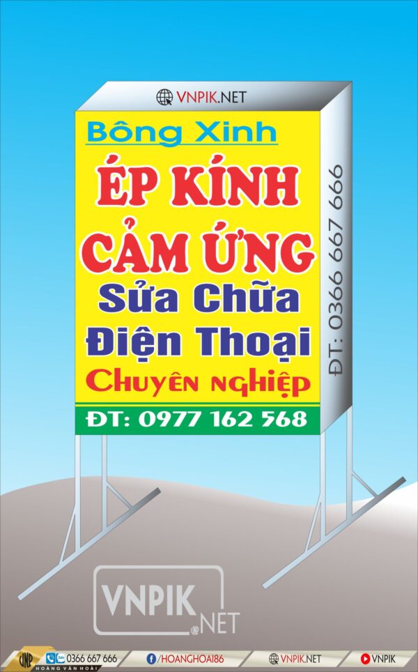 Mẫu biển vẫy ép kính cảm ứng, sửa chữa điện thoại
