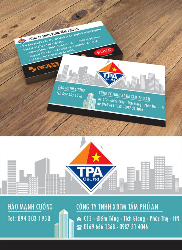 Mẫu danh thiếp namecard công ty file corel 21