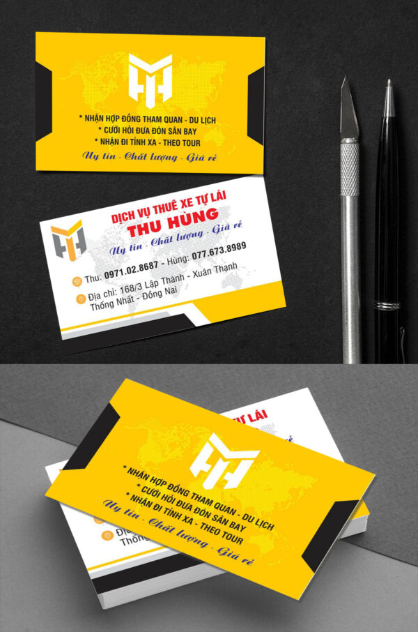 Mẫu danh thiếp namecard xe dịch vụ du lịch