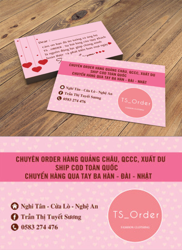 Mẫu danh thiếp hàng quần áo