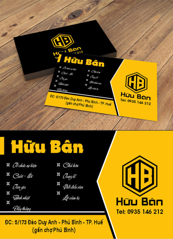 Mẫu danh thiếp công ty hữu bân