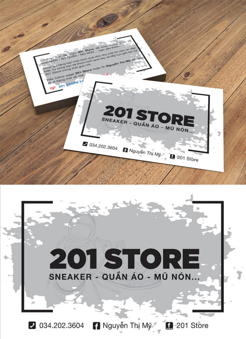 Mẫu danh thiếp namecard tiệm quần áo