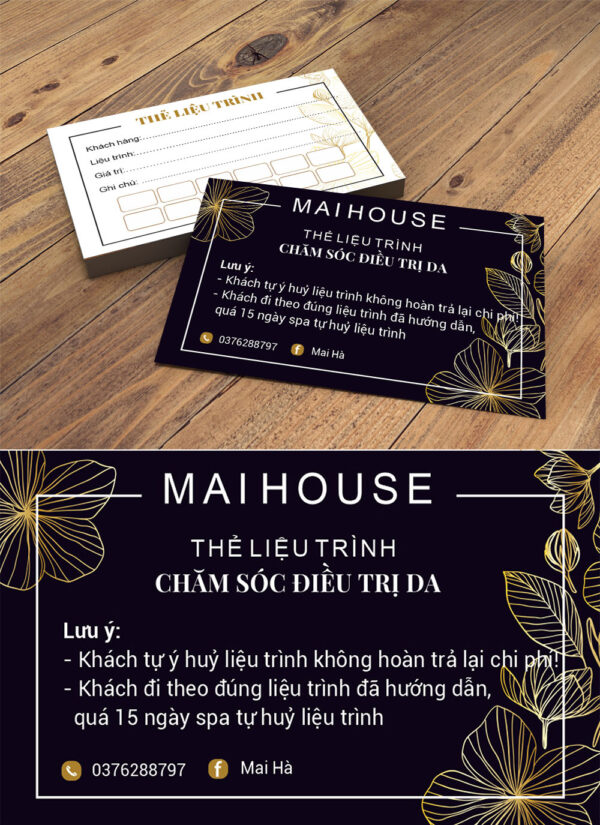 Mẫu thẻ giảm giá spa