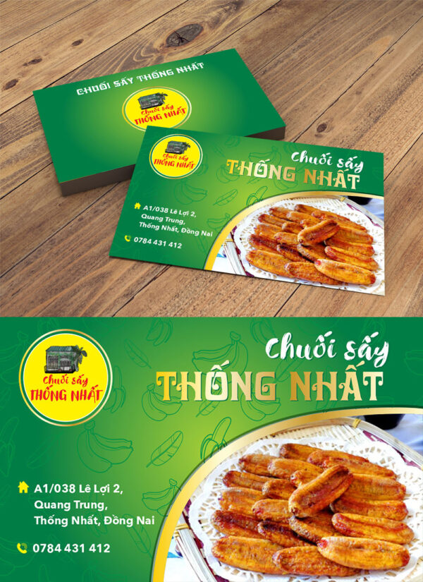 Mẫu namecard chuối sấy thống nhất