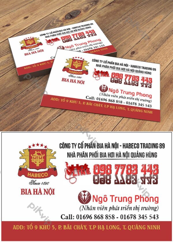 Mẫu danh thiếp namecard công ty file corel 98