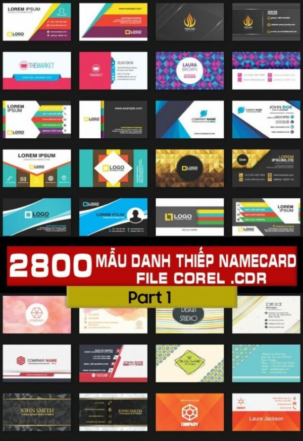 2800 Mẫu danh thiếp namecard file corel 2022 part 1