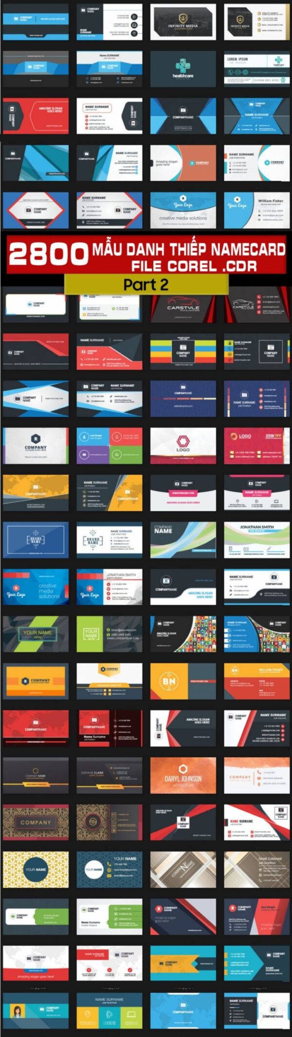 2800 Mẫu danh thiếp namecard file corel 2022 part 2