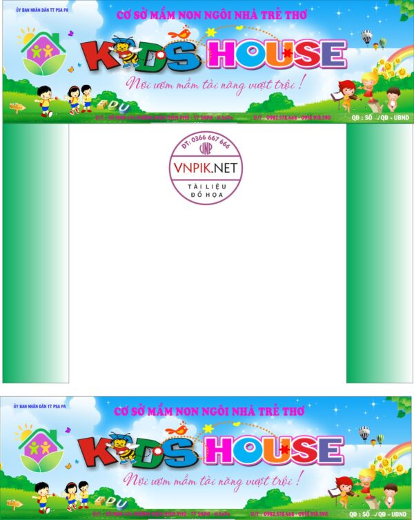 Cổng trường Cơ sở mầm non ngôi nhà trẻ thơ – kids house file CDR
