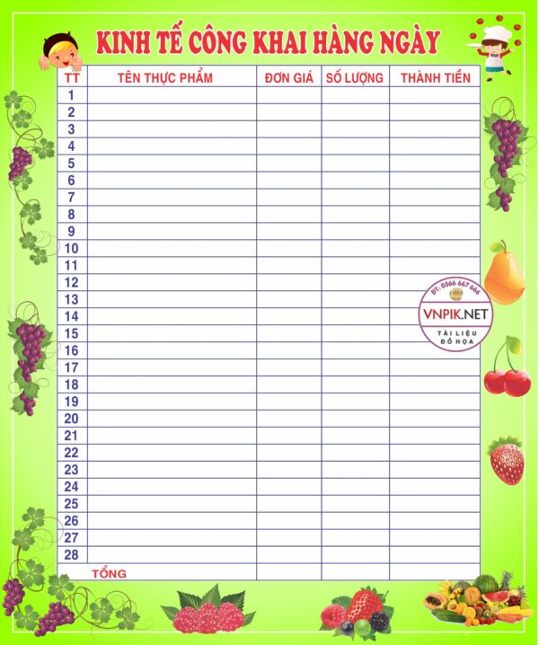 Kinh tế công khai hàng ngày file PDF & CDR