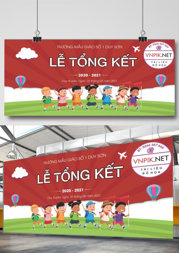 maket Lễ tổng kết trường mẫu giáo số 1 Duy Sơn file PDF & CDR