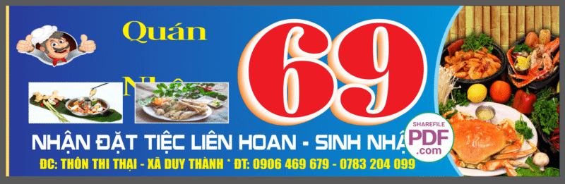 Biển quán 69 liên hoan - sinh nhật file PDF & CDR
