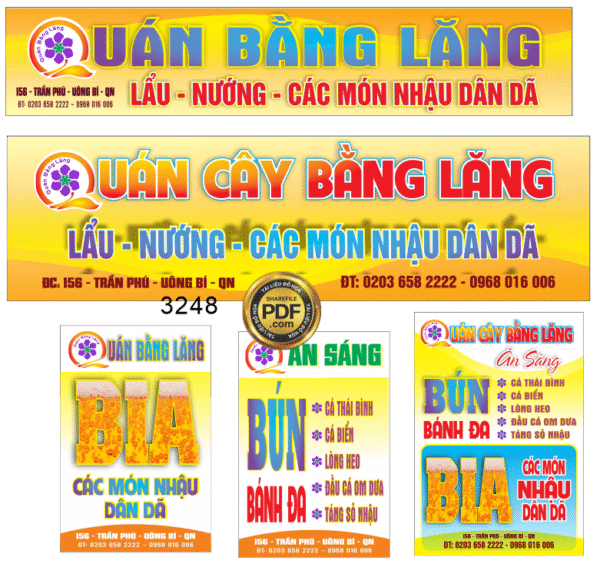 Market quán cây Bằng Lăng - lẩu - nướng file Corel