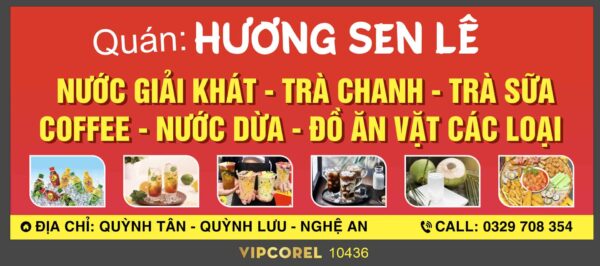Biển quán nước giải khát Hương Sen Lê vector corel