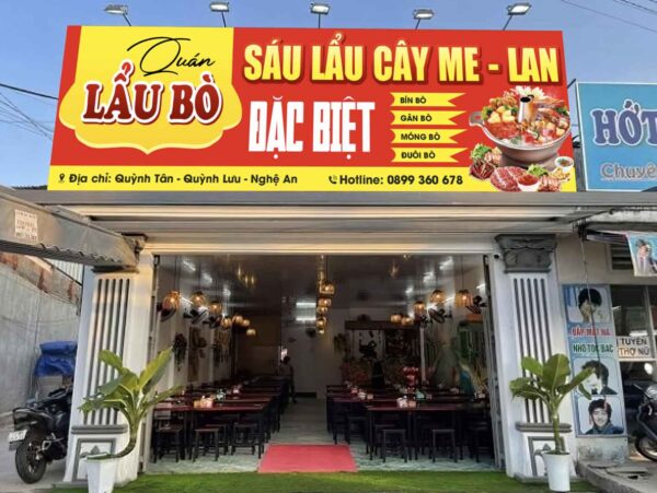 Biển quảng cáo quán ăn lẩu bò file corel