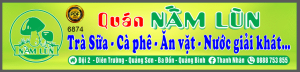Biển hiệu Quán Nấm Lùn - trà sữa - cà phê