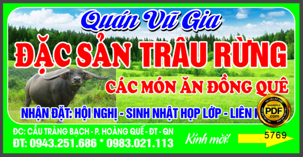 Quán Vũ gia - đặc sản Trâu Rừng - các món ăn đồng quê
