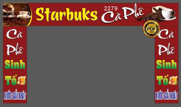 Market biển quảng cáo Starbuks cà phê - sinh tố file CDR