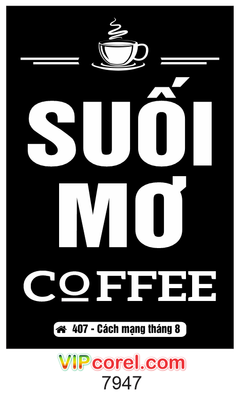 Biển vẫy suối mơ coffee file coreldraw