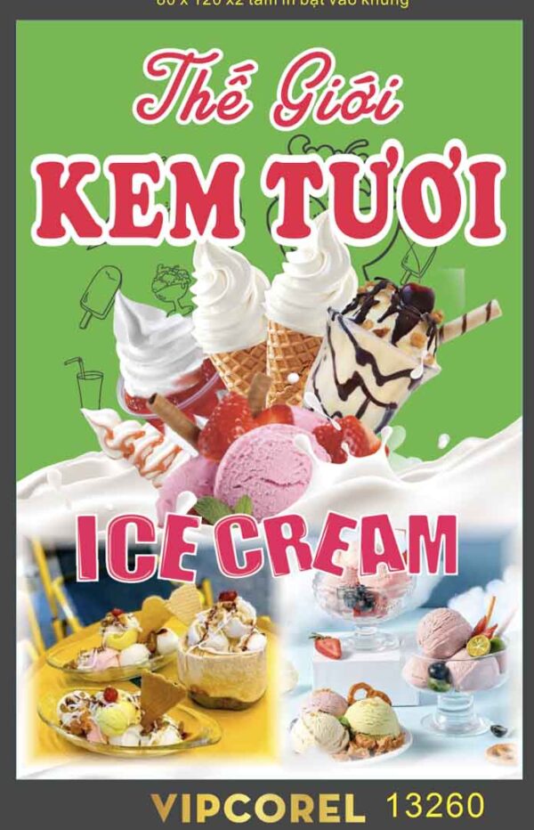 Biển bảng Thế giới kem tươi - ice cream vector