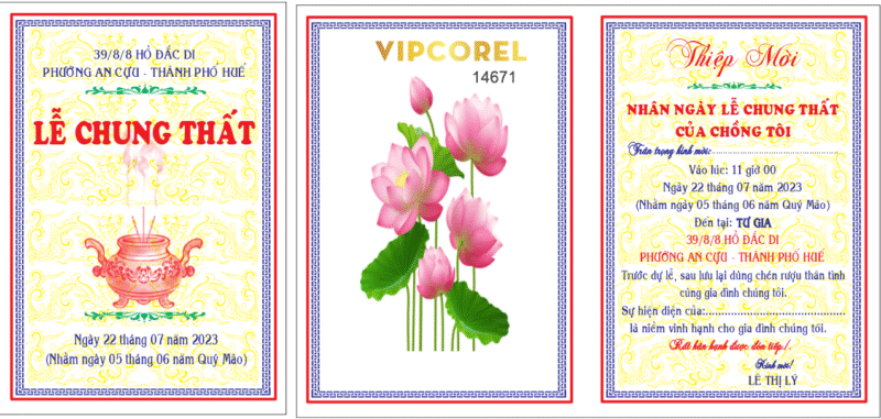 Giấy mời nhân ngày lễ Chung thất file corel