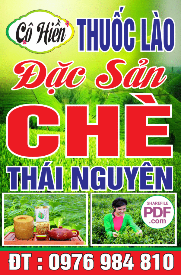 Biển Đặc sản chè Thái Nguyên Cô Hiền file PDF & CDR