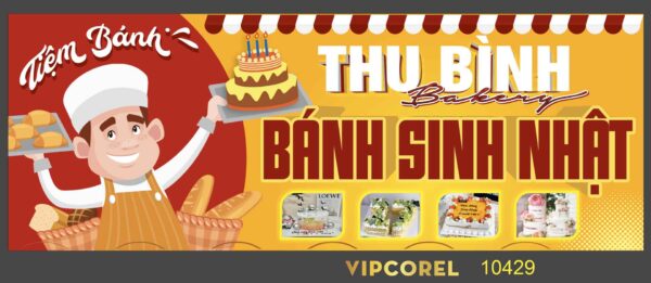 Biển QC Tiệm bánh sinh nhật Thu Bình vector
