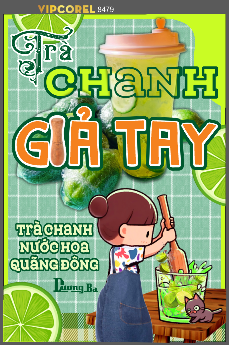 Biển vẫy Trà chanh giã tay #2 file corel