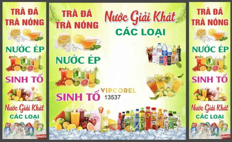 Mẫu thiết kế nước giải khát - trà đá sinh tố nước ép