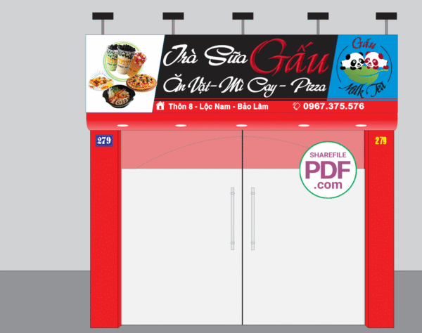 Biển trà sữa Gấu - Ăn vặt - mỳ cay - Pizza #2 file PDF & CDR