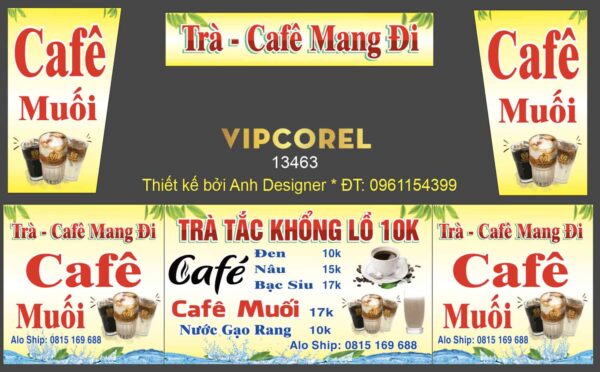 Mẫu thiết kế dán xe bán hàng cà phê mang đi