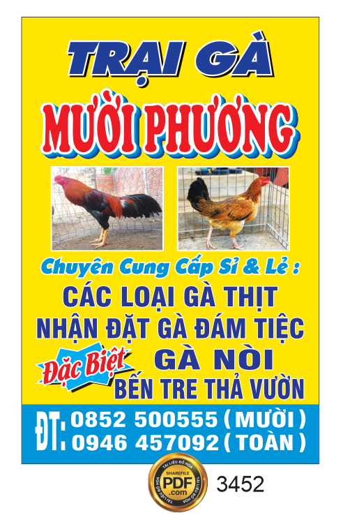 Biển vẫy Trại Gà Mười Phương file Corel