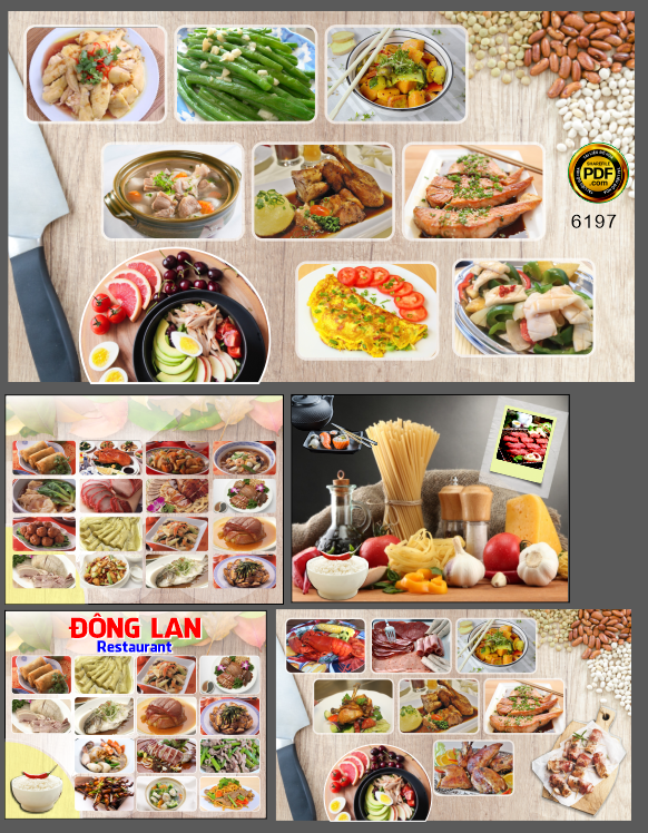 Ảnh trang trí món ăn nhà hàng file corel