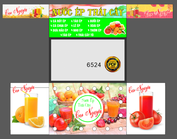 Trang trí xe đẩy hàng nước ép trái cây #2 file corel