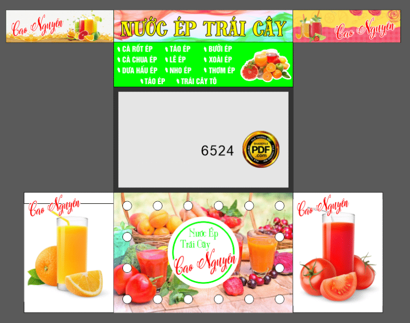 Trang trí xe đẩy hàng nước ép trái cây #2 file corel