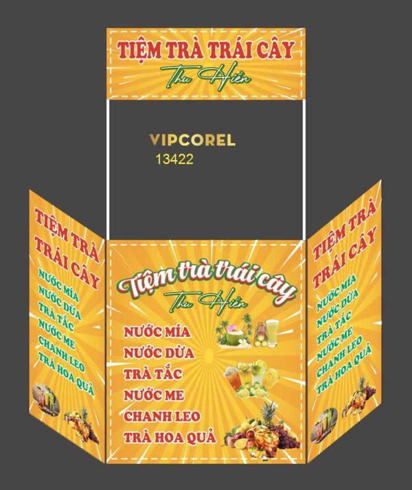 Trang trí quầy Tiệm trà trái cây file corel