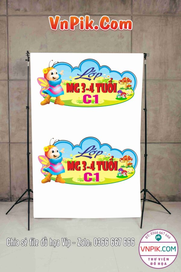Bảng tên lớp học corel mẫu 1