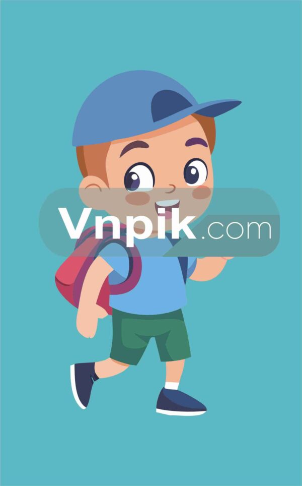 Chibi trẻ em đi học mẫu 6