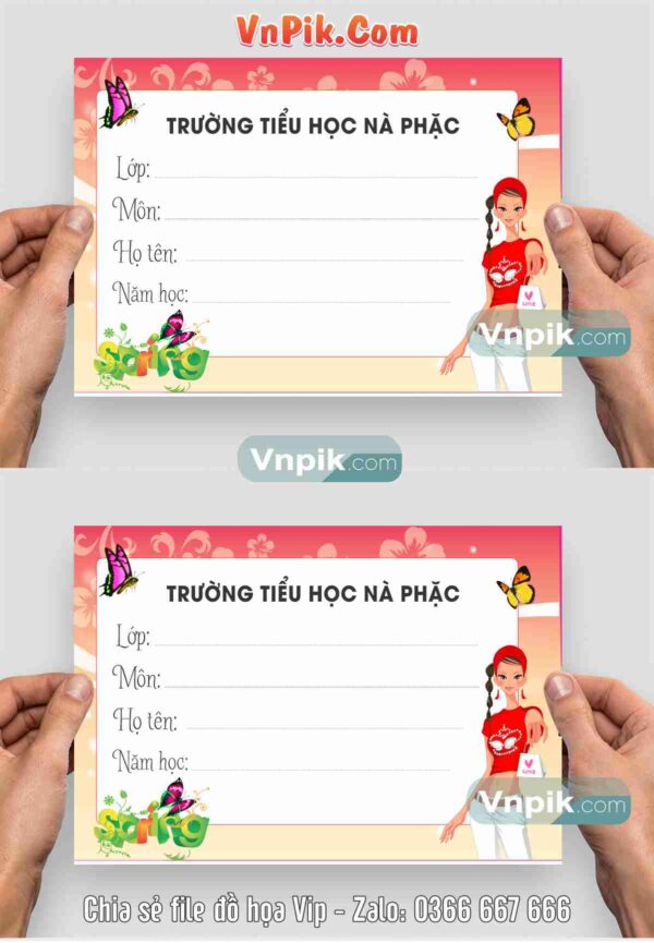 File Tem Nhãn Vở Đẹp File Corel X7 Mẫu 37