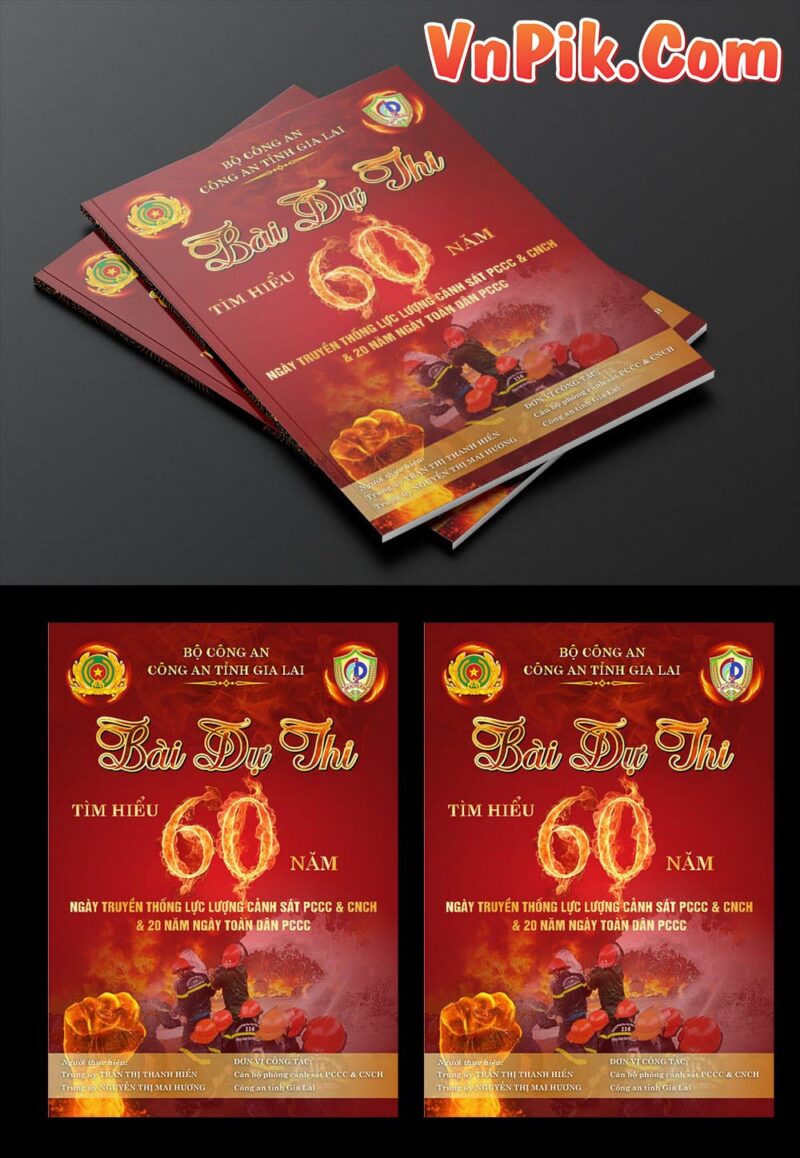 Mẫu bìa sách bài dự thi 60 năm phòng cháy chữa cháy