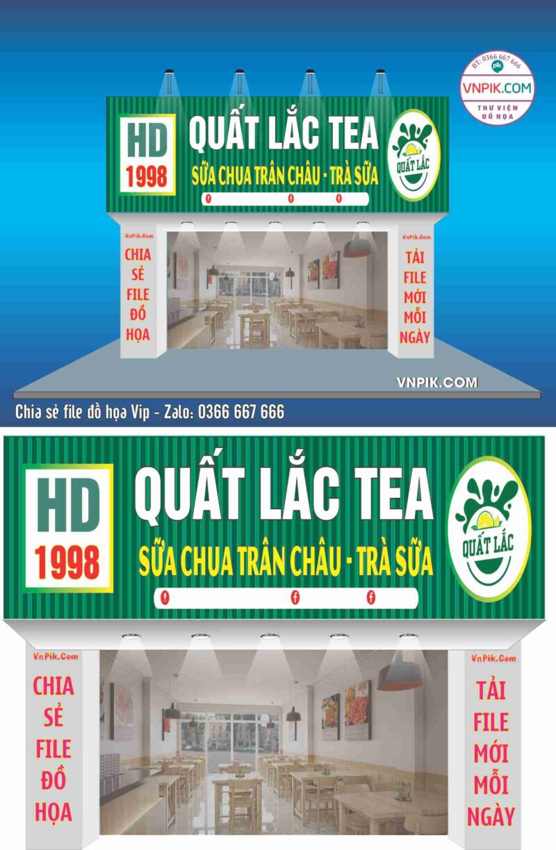 Mẫu biển HD 1998 – Quất lắc tea, sữa chua trân châu, trà sữa