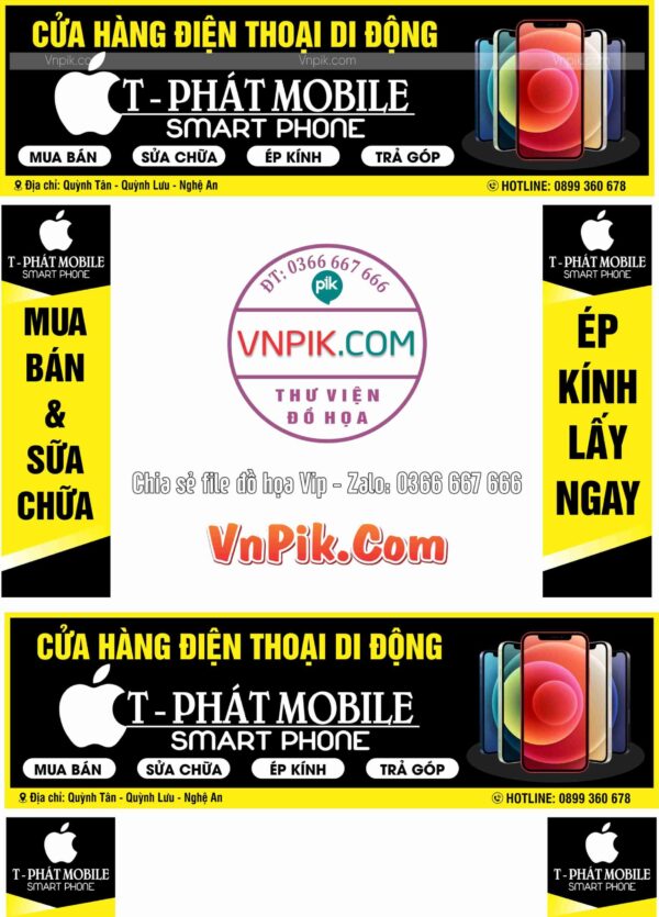Mẫu biển cửa hàng điện thoại di động T-Phát Mobile