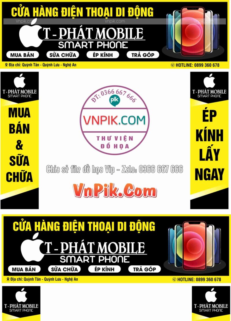 Mẫu biển cửa hàng điện thoại di động T-Phát Mobile